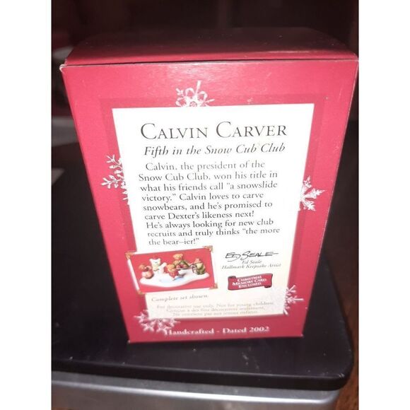 New 2002 Hallmark Keepsake 100th Anniversary Teddy Bear Calvin Carver Ornament - Picture 7 of 7